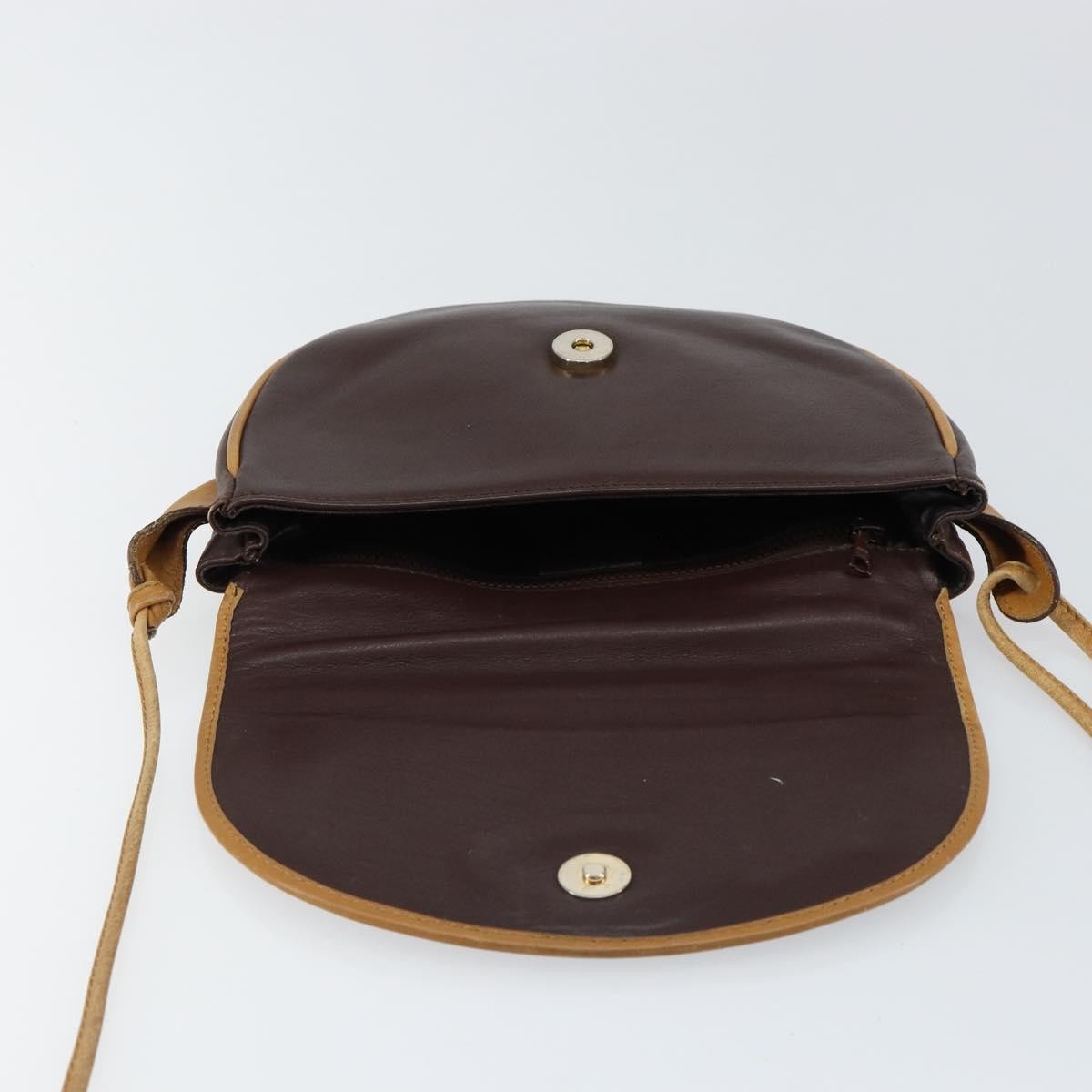 Celine Vintage Shoulder Bag Leather, BROWN, LEATHER, Shoulder bag