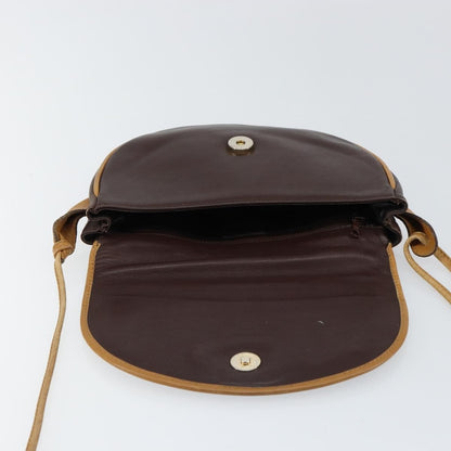 Celine Vintage Shoulder Bag Leather, BROWN, LEATHER, Shoulder bag