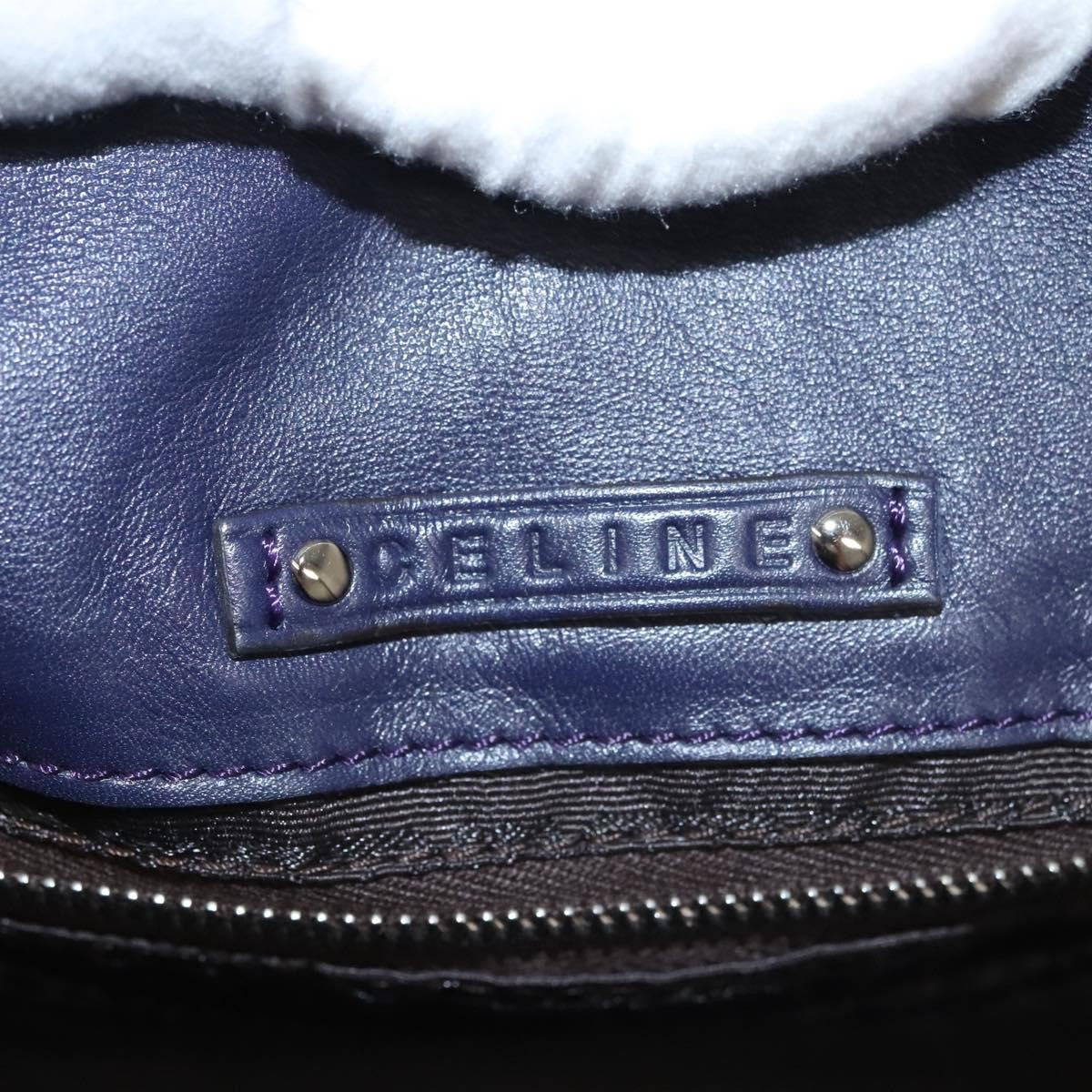 Celine Shoulder Bag Leather, PURPLE, LEATHER, Shoulder bag