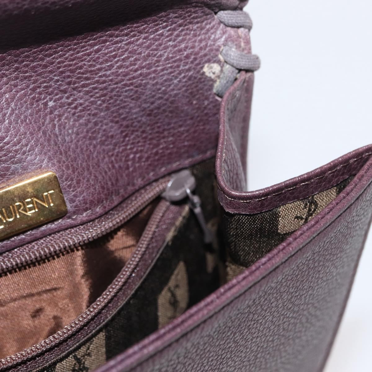 Saint Laurent Vintage Shoulder Bag Leather, PURPLE, LEATHER, Shoulder bag