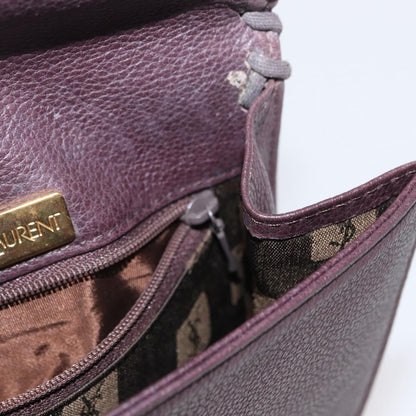 Saint Laurent Vintage Shoulder Bag Leather, PURPLE, LEATHER, Shoulder bag