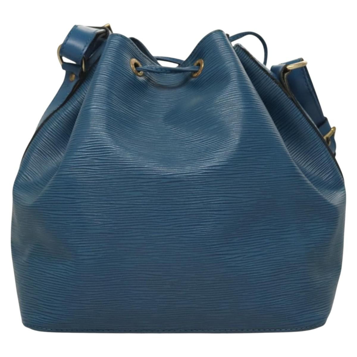 Louis Vuitton Petit Noe Handbag Epi Leather, BLUE, LEATHER, Shoulder bag