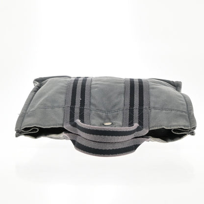 Hermes Fourre Tout Tote Canvas, GRAY, CANVAS, Tote bag
