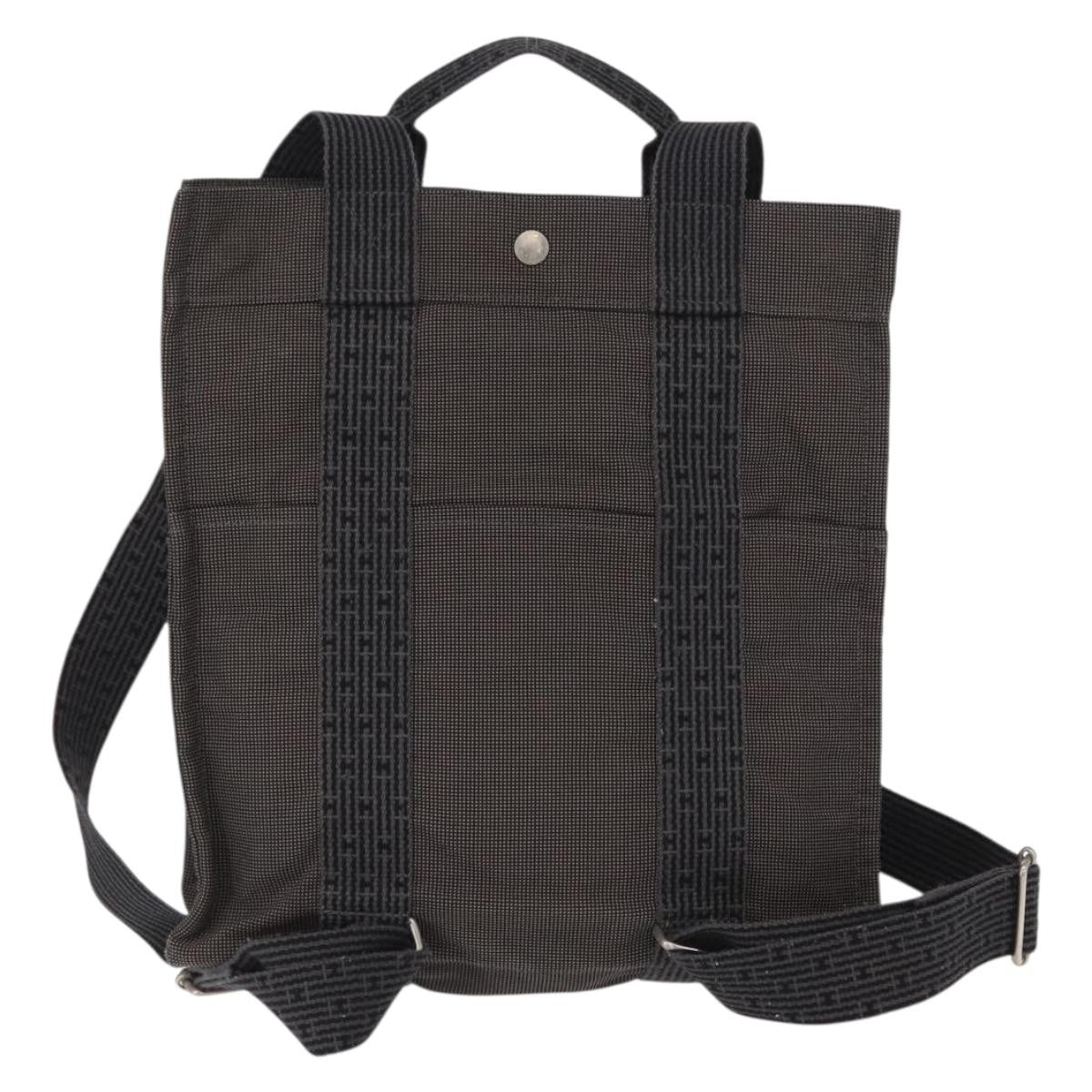 Hermes Herline Backpack Canvas, GRAY, CANVAS, Backpack