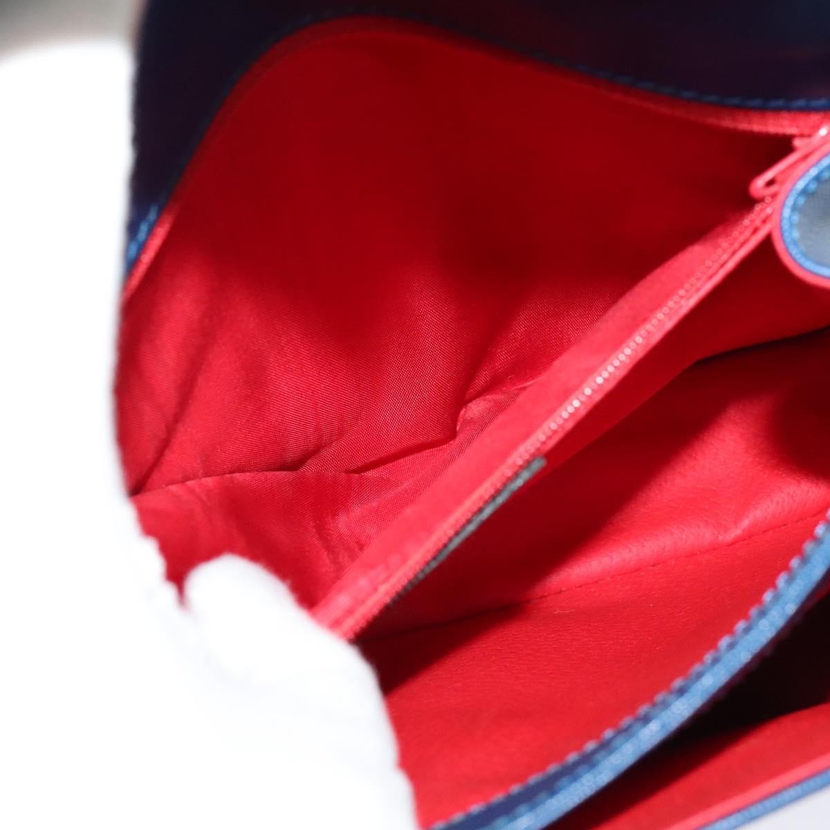 Celine Vintage Circle Logo Crossbody Bag Leather, BLUE, LEATHER, Crossbody bag