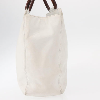 Chanel Vintage Wooden Ring Tote Caviar, WHITE, LEATHER, Tote bag
