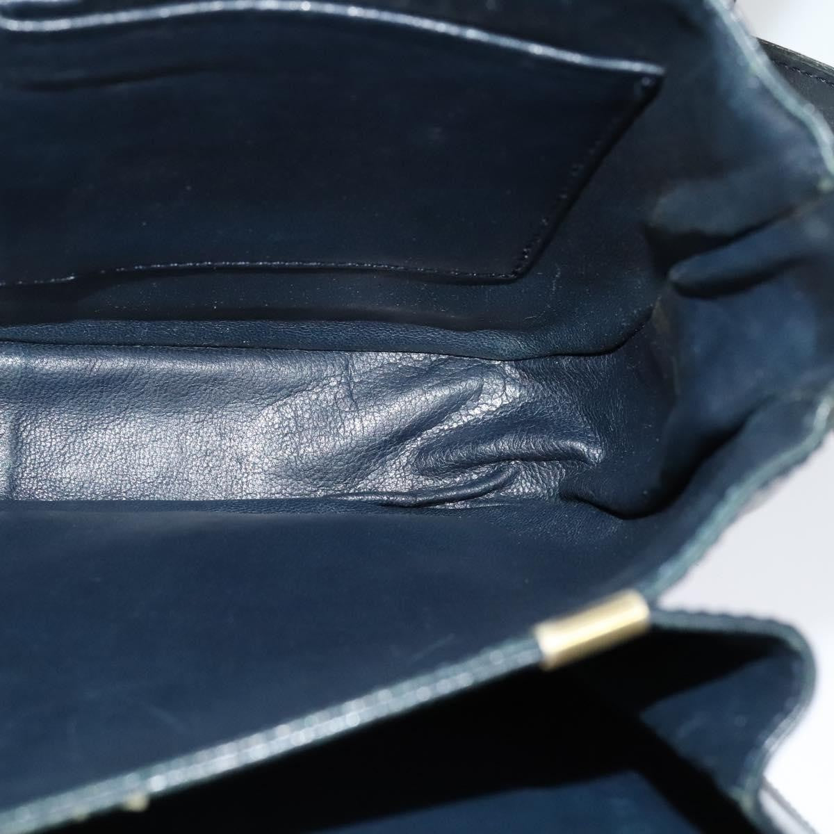 Celine Flap Shoulder Bag Leather, NAVY, LEATHER, Shoulder bag