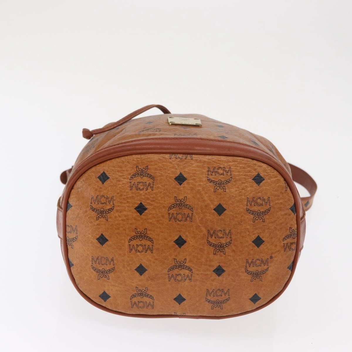 MCM Visetos Shoulder bag Canvas and Leather, BROWN, CANVAS, Shoulder bag