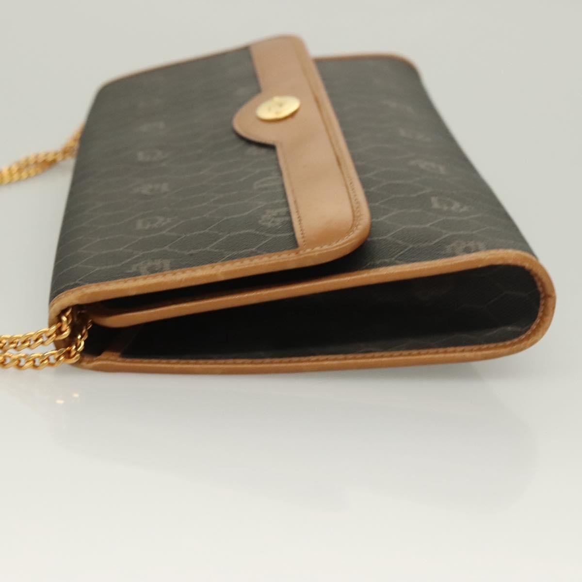 Christian Dior Vintage Honeycomb chain Canvas, BLACK, CANVAS, Handbag