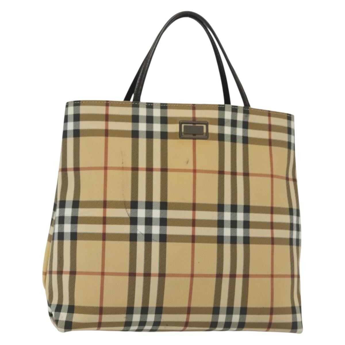 Burberry Nova Check Tote canvas check pattern, BEIGE, PVC, Tote bag