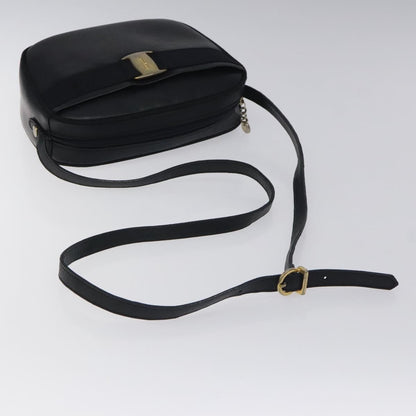 Salvatore Ferragamo Vala Shoulder Bag Leather, NAVY, LEATHER, Shoulder bag