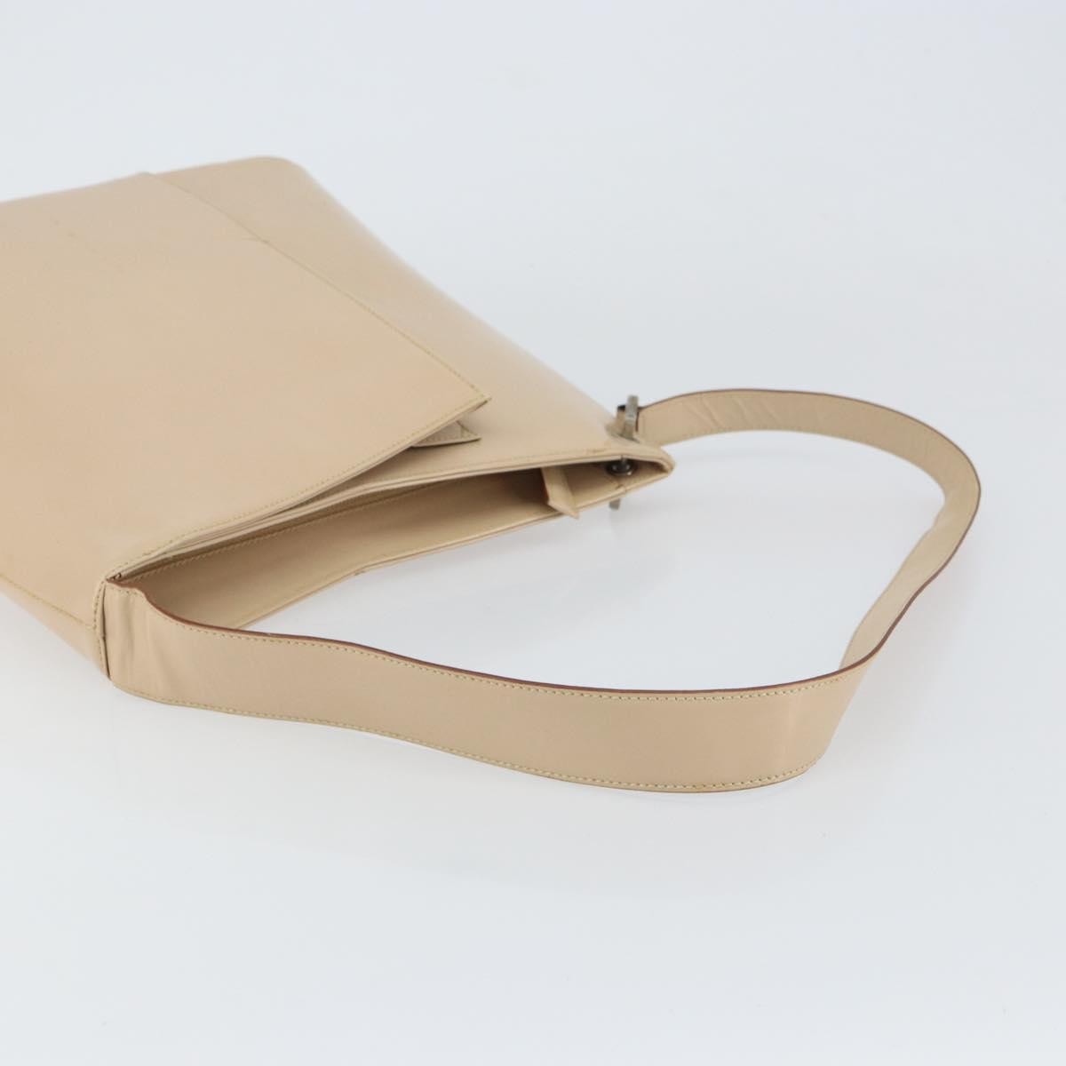 Salvatore Ferragamo Gancini Shoulder Bag Leather, BEIGE, LEATHER, Shoulder bag