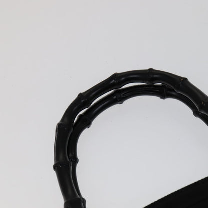 Gucci Vintage Bamboo Handle Bag Nylon, BLACK, NYLON, Handbag