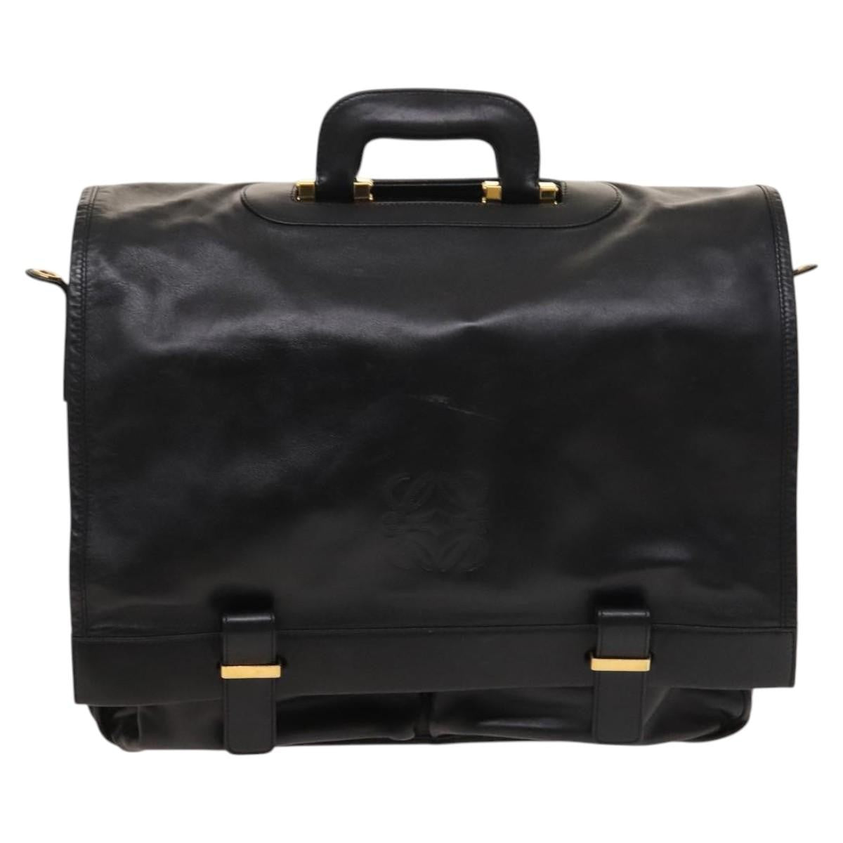 Loewe Anagram Business Leather, BLACK, LEATHER, Briefcase