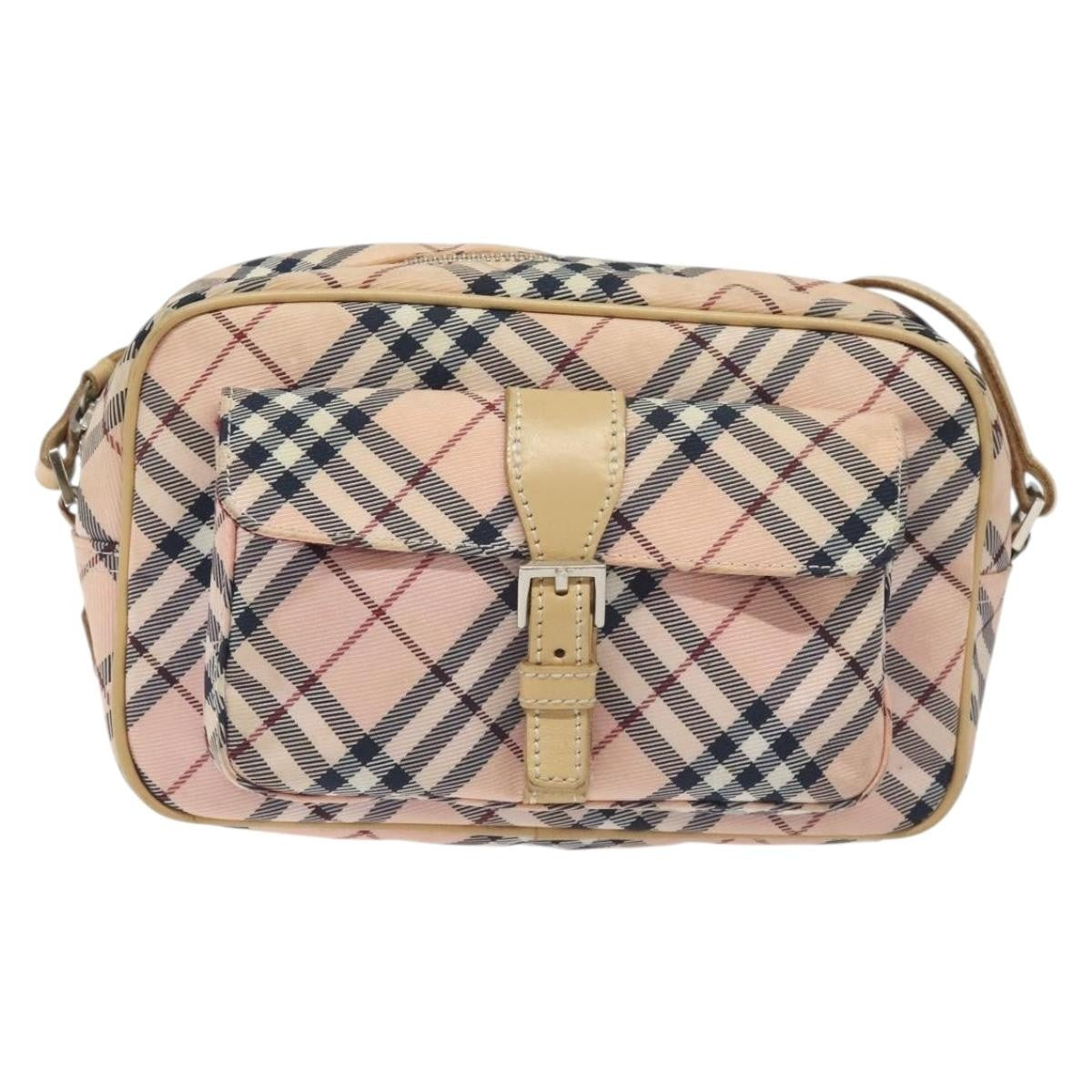 Burberry Nova Check Blue Label Nylon, PINK, NYLON, Shoulder bag