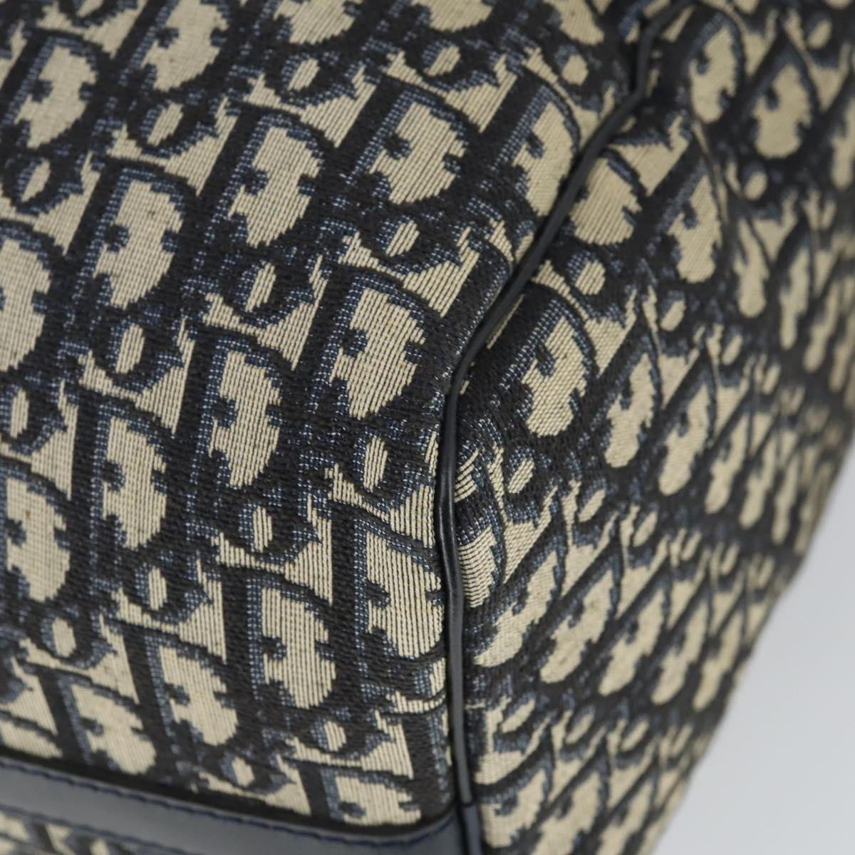 Christian Dior Vintage Trotter Boston Bag Canvas, NAVY, CANVAS, Travel bag