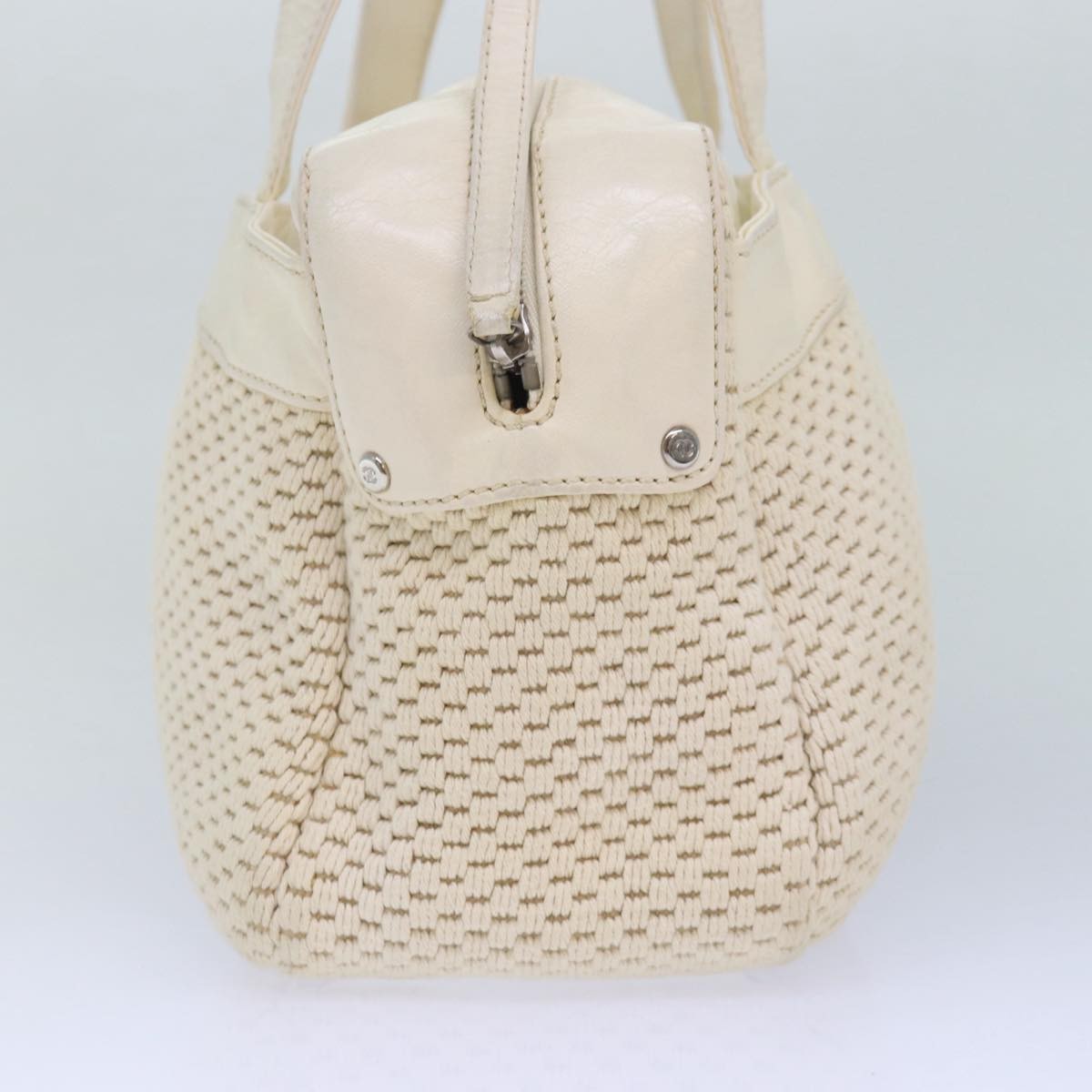 Chanel Zip Shoulder Bag Canvas, BEIGE, CANVAS, Shoulder bag