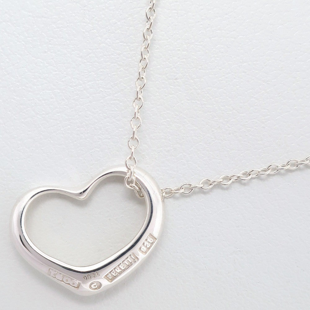 Tiffany & Co. Elsa Peretti Open Heart Pendant Necklace Sterling Silver, SILVER, SILVER, Necklace