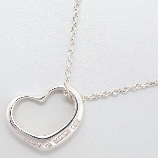Tiffany & Co. Elsa Peretti Open Heart Pendant Necklace Sterling Silver, SILVER, SILVER, Necklace