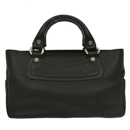 Celine Boogie Satchel Leather, BLACK, LEATHER, Handbag
