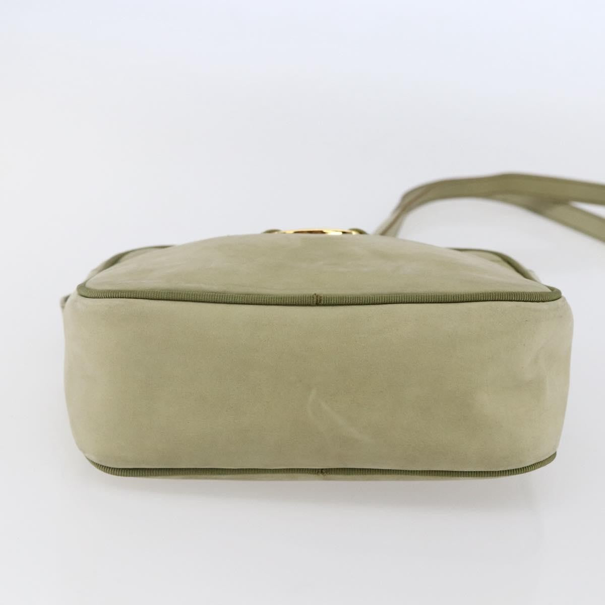 Salvatore Ferragamo Vala Shoulder Bag Suede, GREEN, SUEDE, Shoulder bag