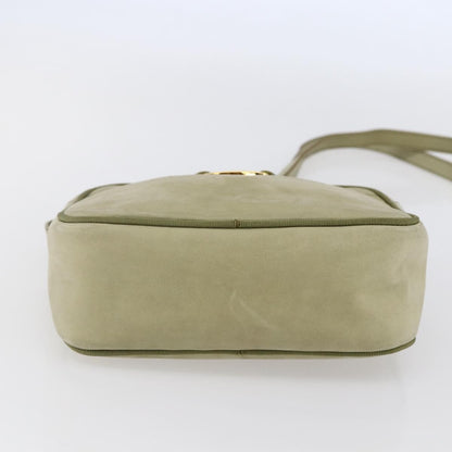 Salvatore Ferragamo Vala Shoulder Bag Suede, GREEN, SUEDE, Shoulder bag