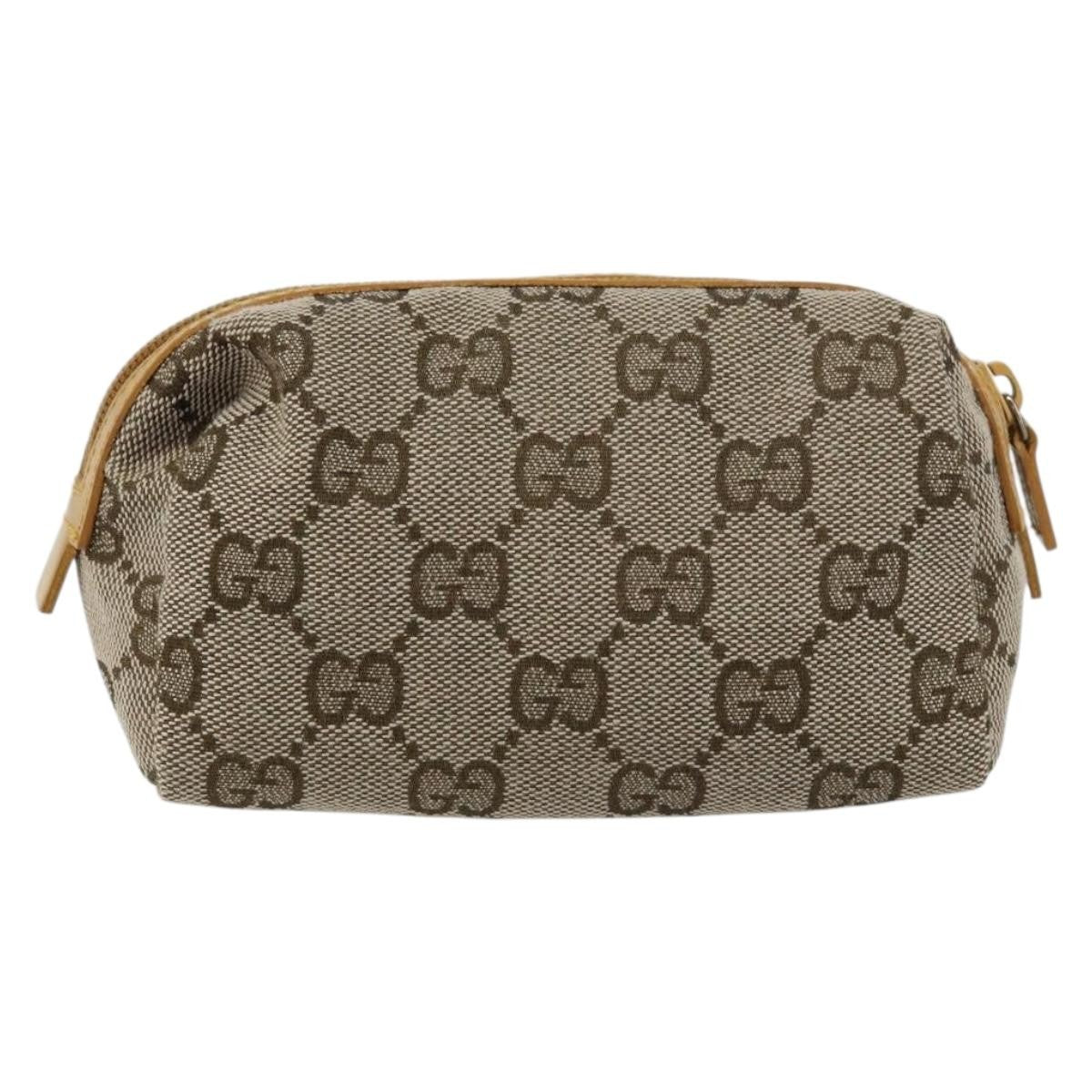 Gucci Vintage Toiletry Pouch GG Canvas, BEIGE, CANVAS, Clutche & pouche