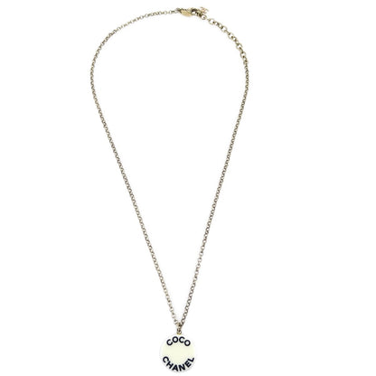 Chanel Vintage CC Pendent Necklace Plated Metal, GOLD, GOLD_PLATED, Necklace