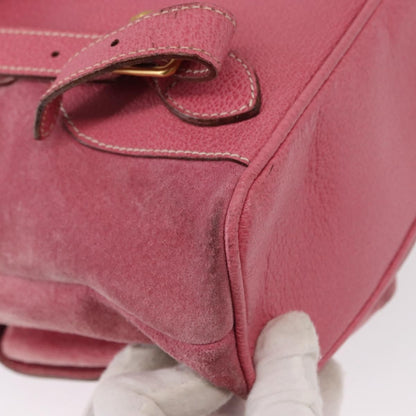 Gucci Vintage Bamboo Backpack Suede, PINK, SUEDE, Backpack