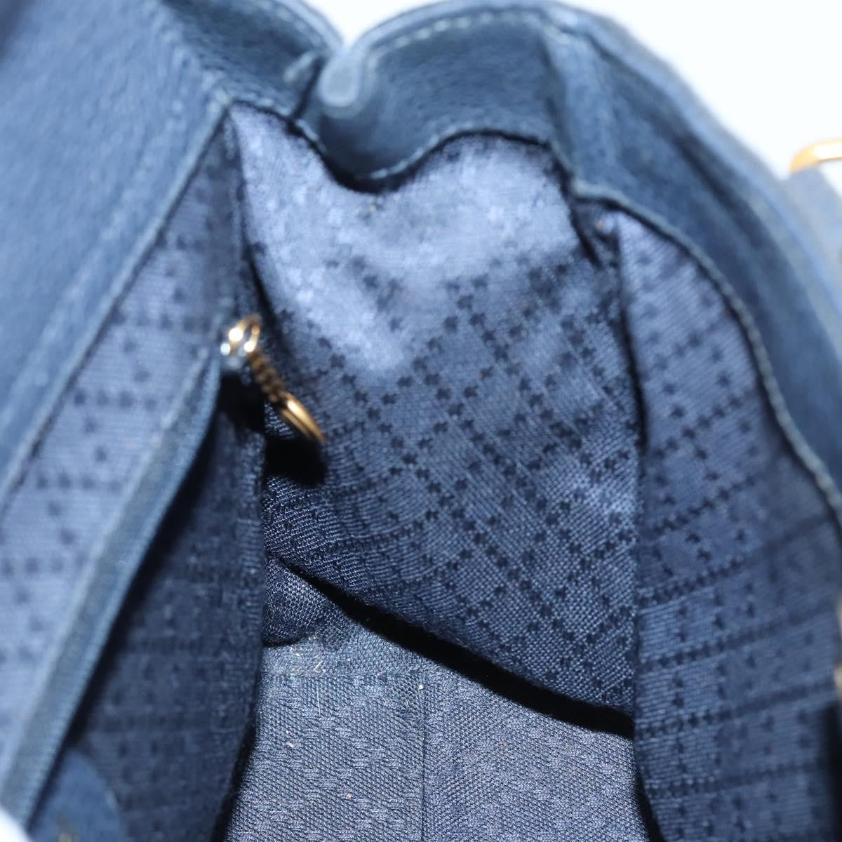 Gucci Vintage Bamboo Front Pocket Tote Suede, NAVY, SUEDE, Handbag