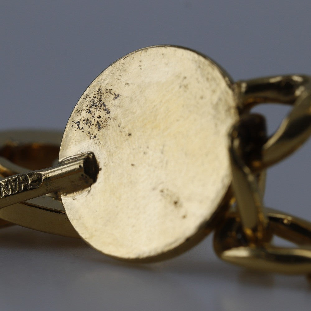 Chanel Vintage CC Chain Belt Metal and Leather, GOLD, GOLD_PLATED, Belts