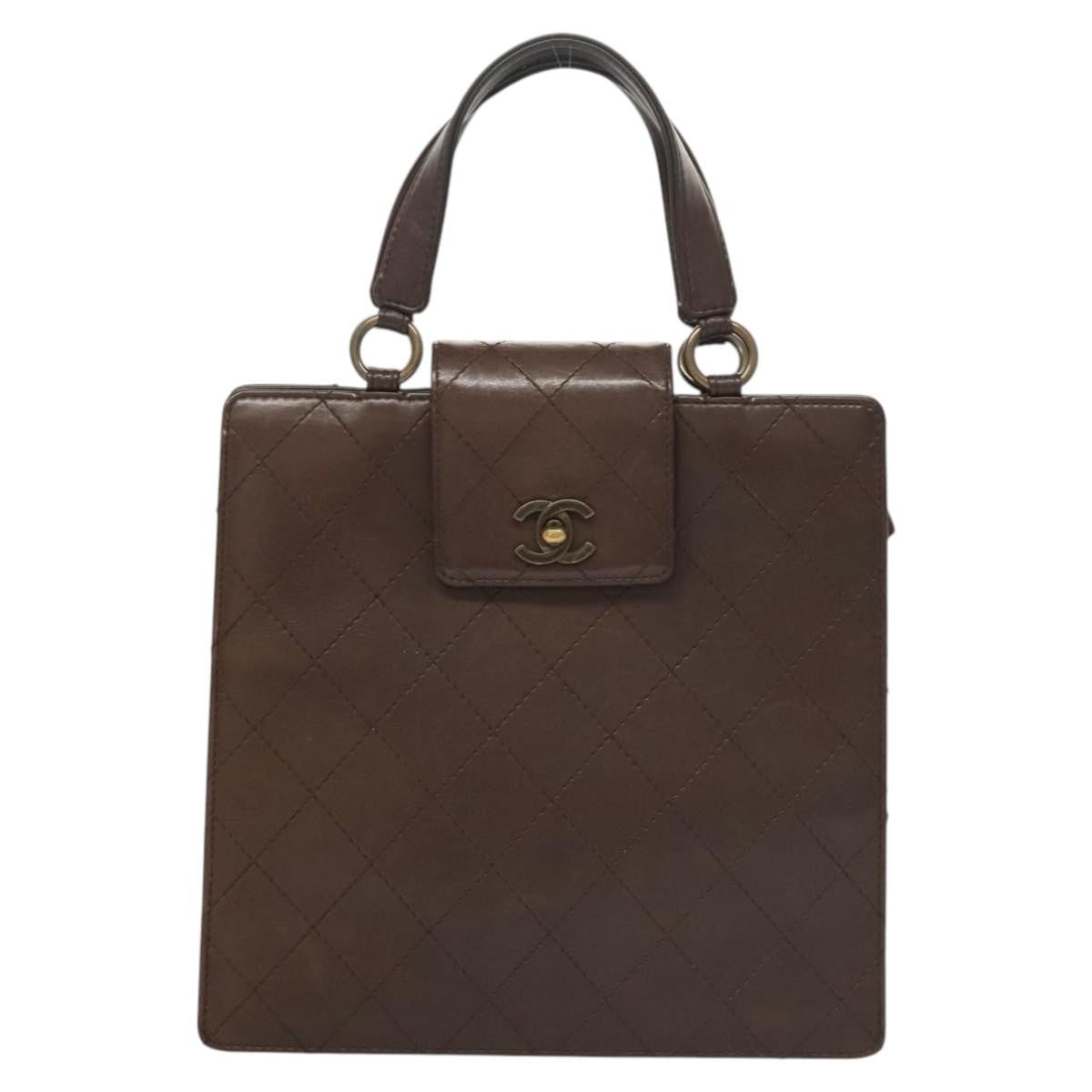 Chanel CC Flap Tote Quilted Calfskin, BROWN, LEATHER, Tote bag