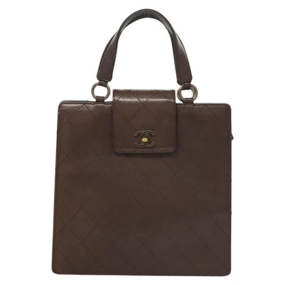 Chanel CC Flap Tote Quilted Calfskin, BROWN, LEATHER, Tote bag