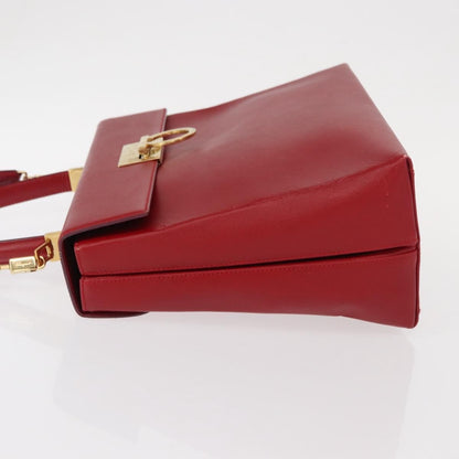 Salvatore Ferragamo Gancini handbag Leather, RED, LEATHER, Handbag