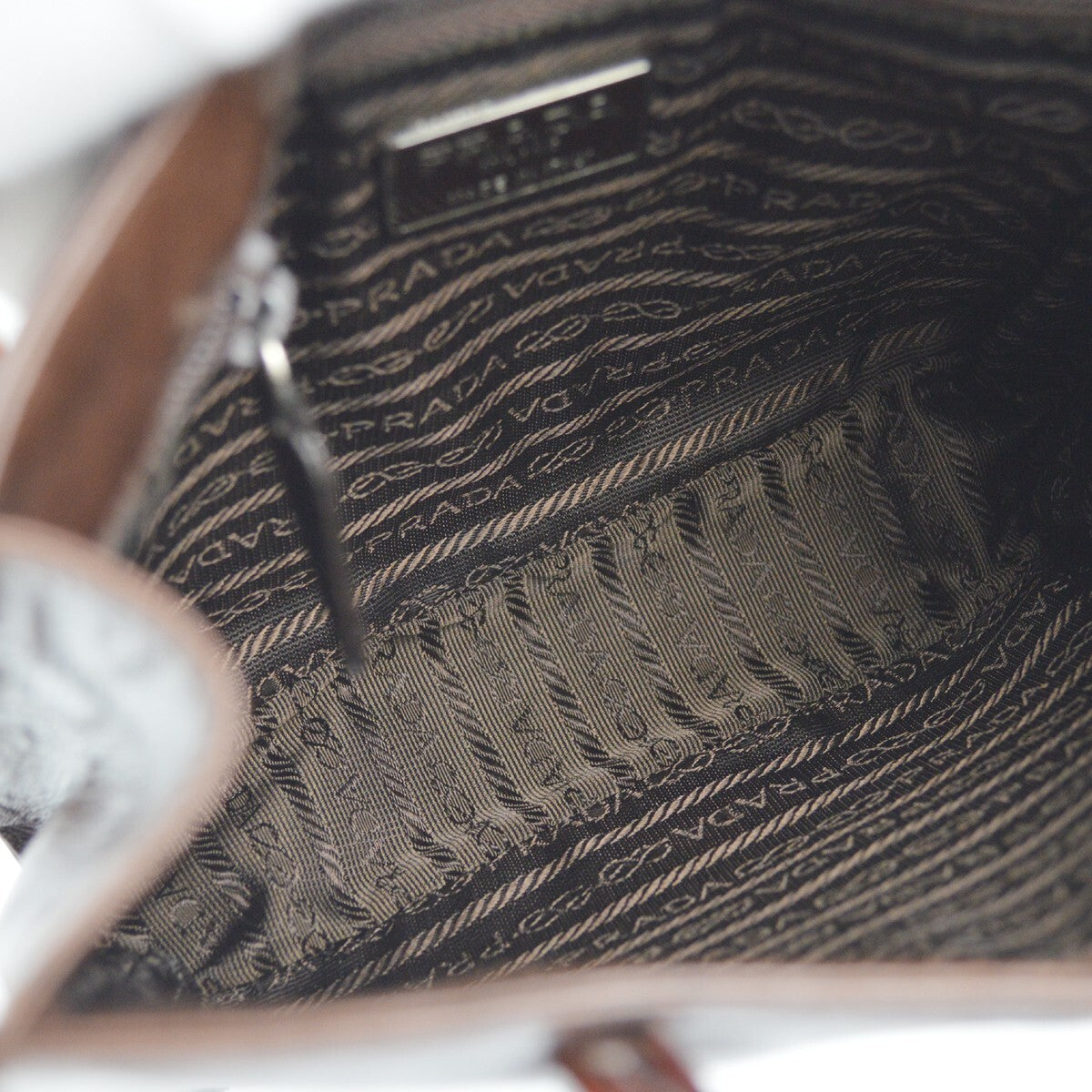 Prada Vintage Tote Leather, BROWN, LEATHER, Tote bag