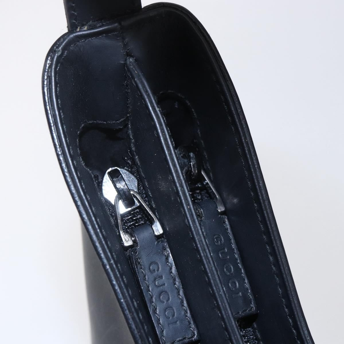 Gucci Metal Handle Hobo Leather, BLACK, LEATHER, Shoulder bag