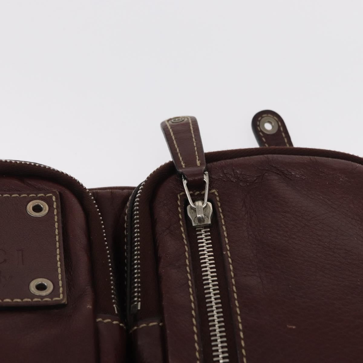 Gucci Belt Bag Leather, BURGUNDY, LEATHER, Shoulder bag