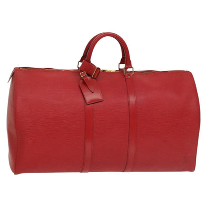 Louis Vuitton Keepall Bag Epi Leather, RED, LEATHER, Travel bag