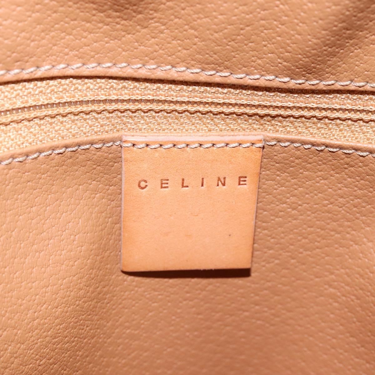 Celine Vintage Macadam Backpack Canvas and Leather, BEIGE, CANVAS, Backpack