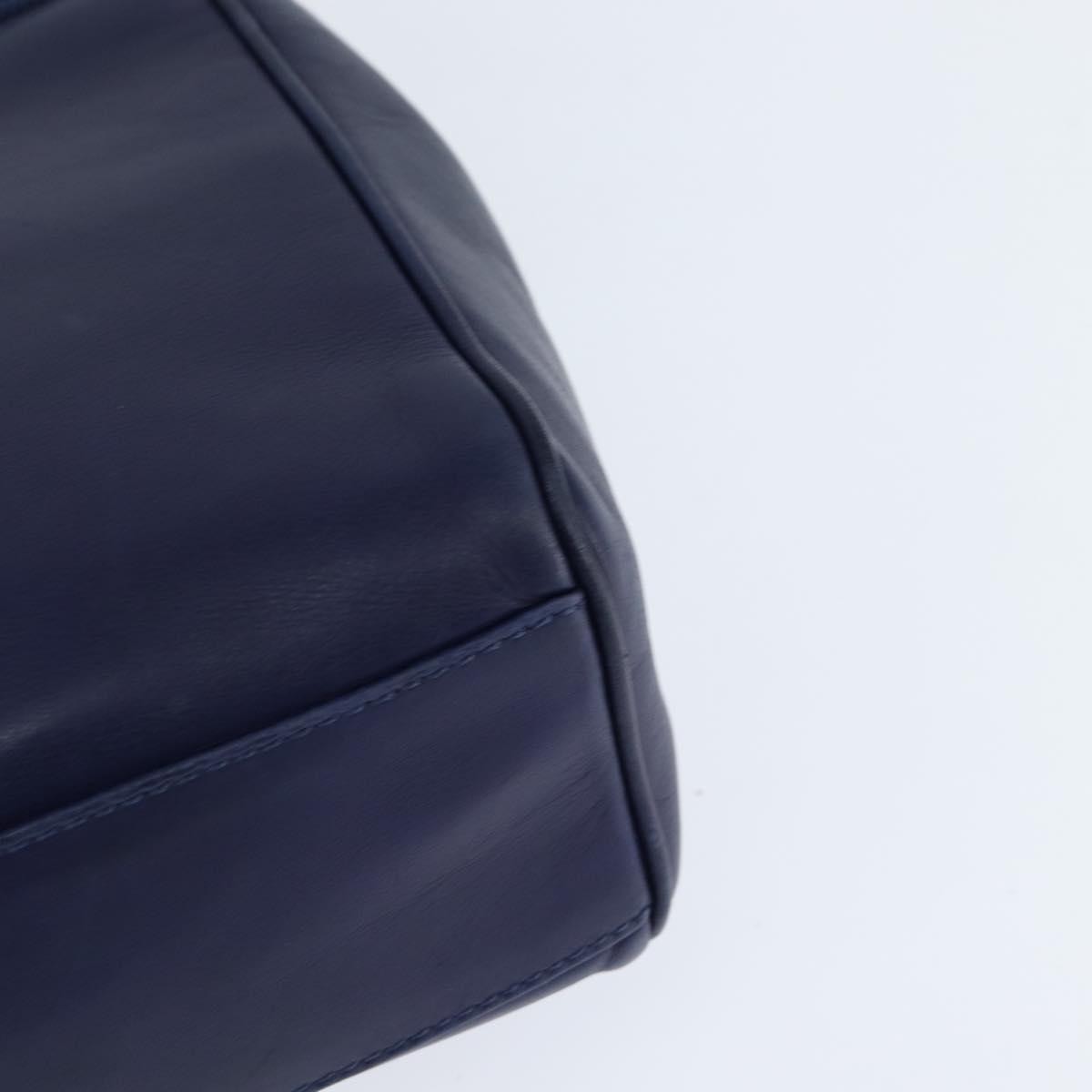 Celine Circle Logo Handbag Leather, BLUE, LEATHER, Handbag