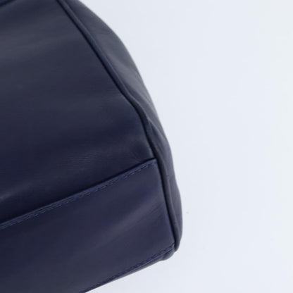 Celine Circle Logo Handbag Leather, BLUE, LEATHER, Handbag