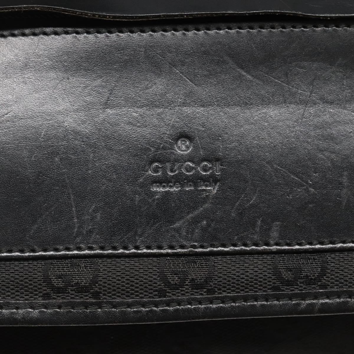 Gucci Flap Messenger Bag GG Coated Canvas, BLACK, CANVAS, Shoulder bag