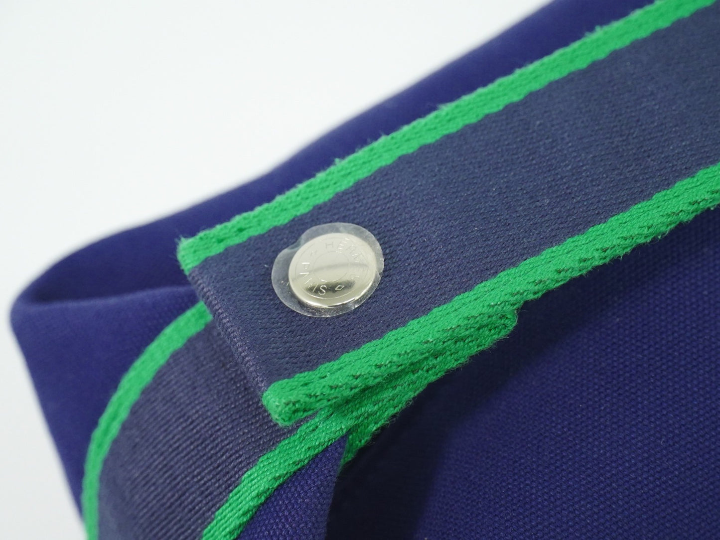 Hermes Bride à Brac Wool, NAVY, CANVAS, Handbag