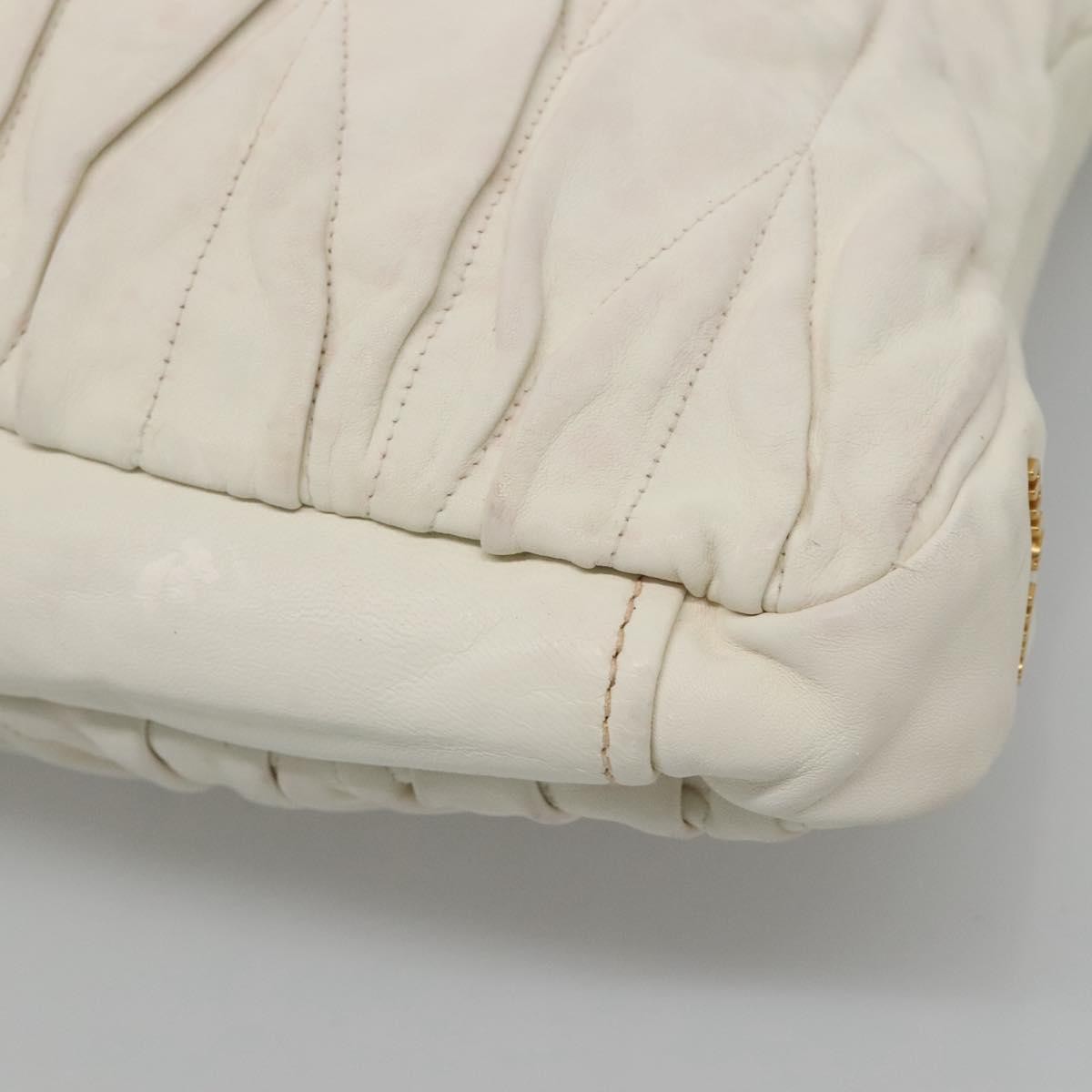 Miu Miu Vintage Tote bag Leather, WHITE, LEATHER, Tote bag