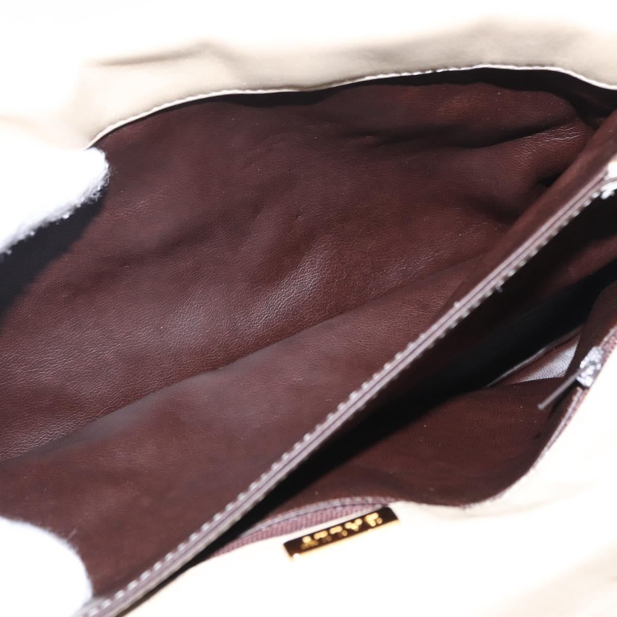 Bally Vintage Chain Shoulder Bag Quilted Leather, ECRU, LEATHER, Shoulder bag