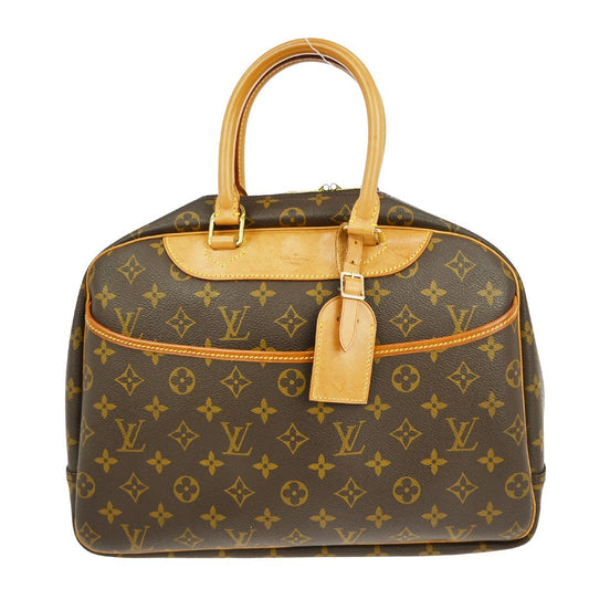 Louis Vuitton Deauville Handbag Monogram Canvas, BROWN, CANVAS, Handbag
