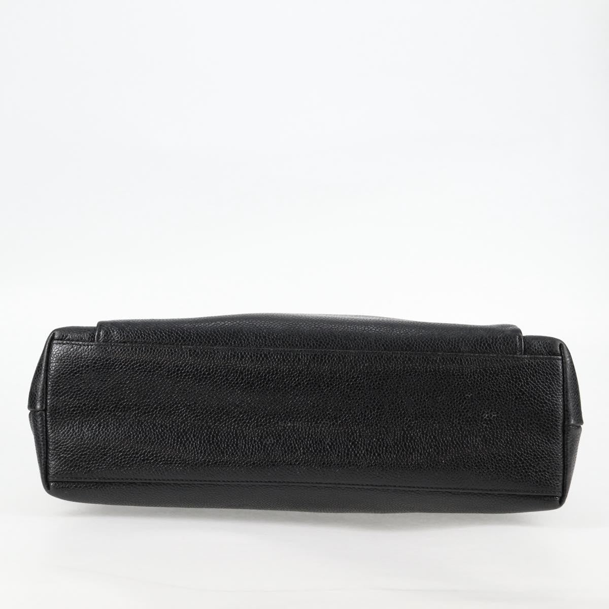 Chanel Vintage Front Pocket Camera Shoulder Bag Quilted Caviar, BLACK, LEATHER, Shoulder bag