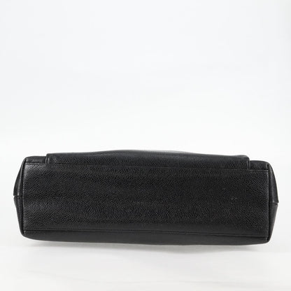 Chanel Vintage Front Pocket Camera Shoulder Bag Quilted Caviar, BLACK, LEATHER, Shoulder bag