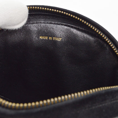 Chanel Vintage Tambourine Crossbody Bag Suede, BLACK, SUEDE, Clutche & pouche