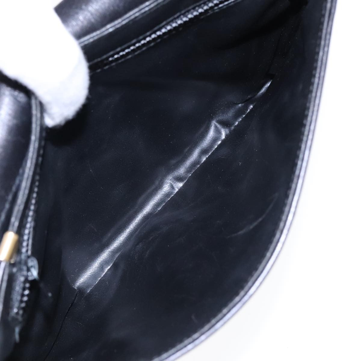 Celine Vintage Flap Shoulder Bag Leather, BLACK, LEATHER, Shoulder bag